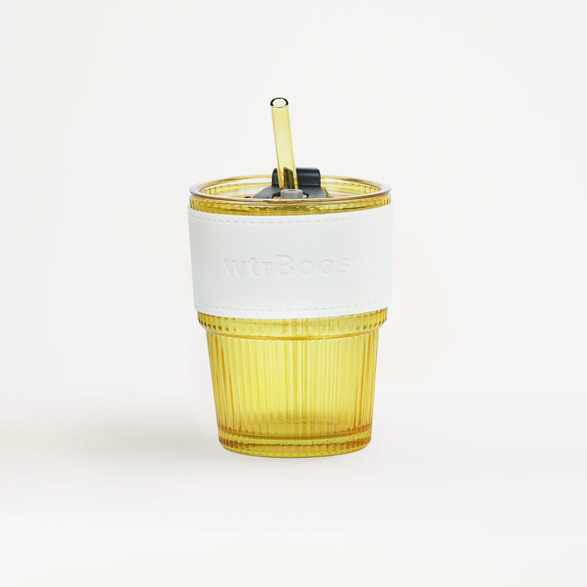 Amber Stylish Heat-Resistant Glass Tumbler with Straw