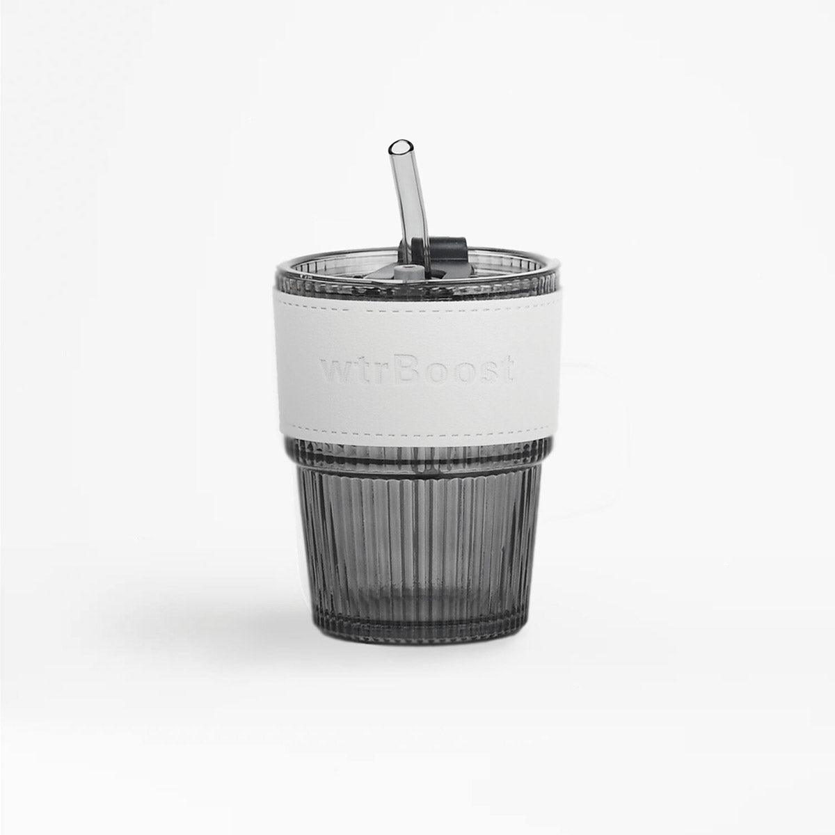 Black Stylish Heat-Resistant Glass Tumbler with Straw