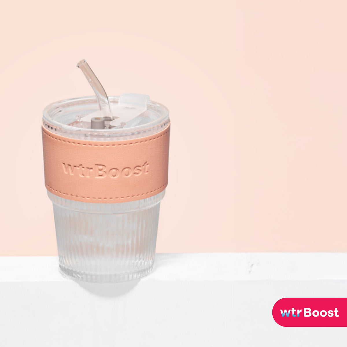 Transparent Stylish Heat-Resistant Glass Tumbler with Straw
