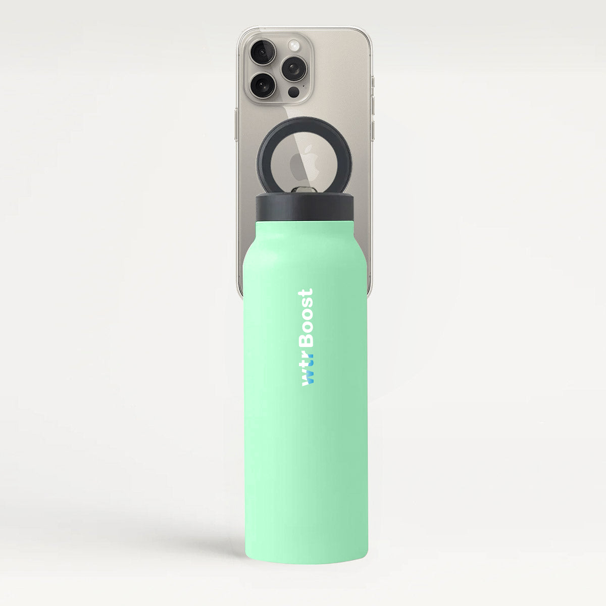 GREEN STAINLESS STEEL BOTTLE WITH MOBILE HOLDER (750ML)