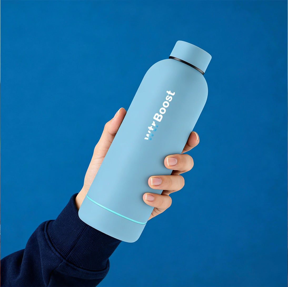BLUE INSULATED STAINLESS STEEL BOTTLE (500ML)