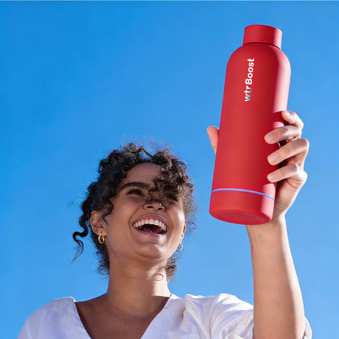 RED INSULATED STAINLESS STEEL BOTTLE (500ML)