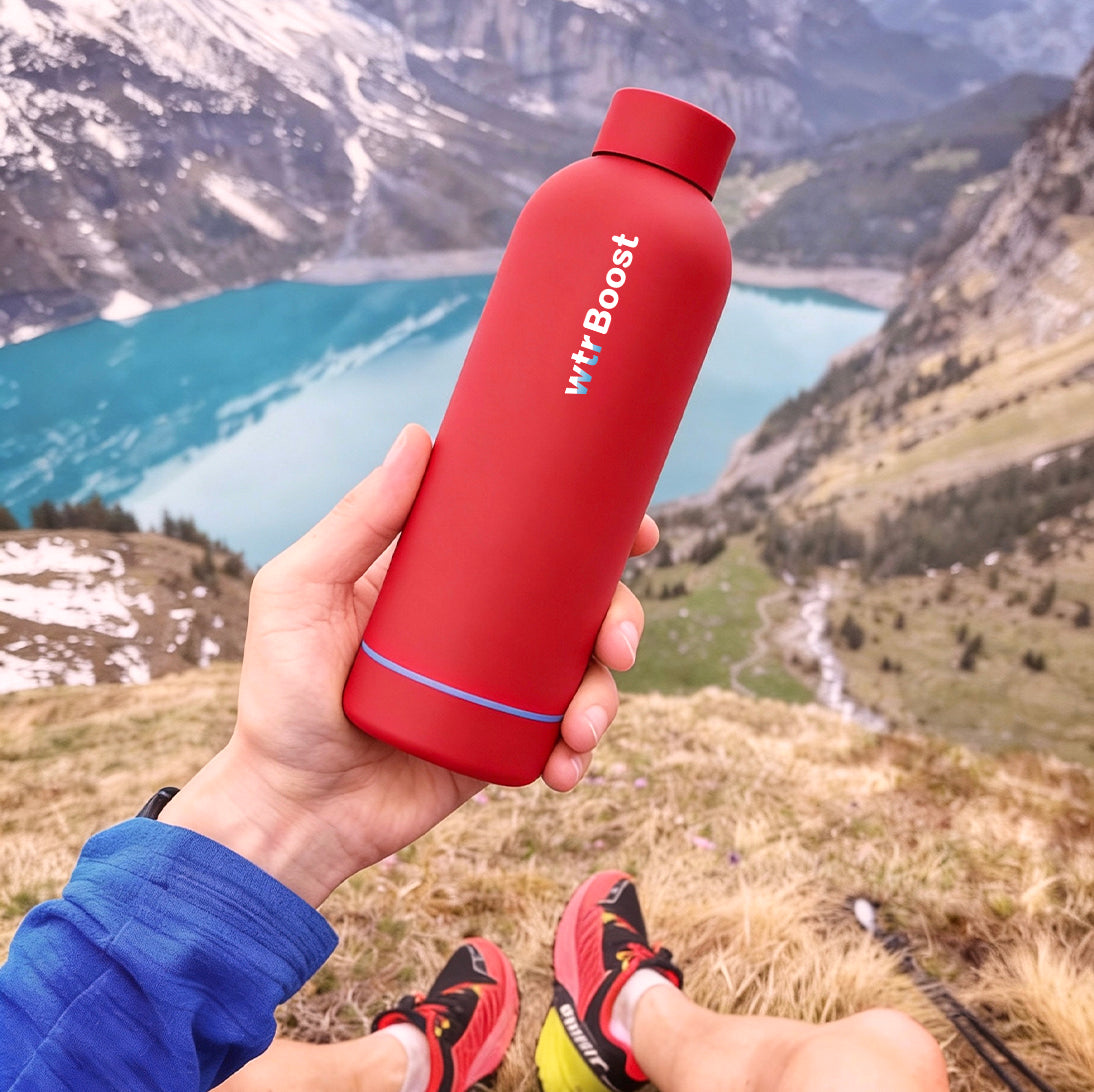 RED INSULATED STAINLESS STEEL BOTTLE (500ML)