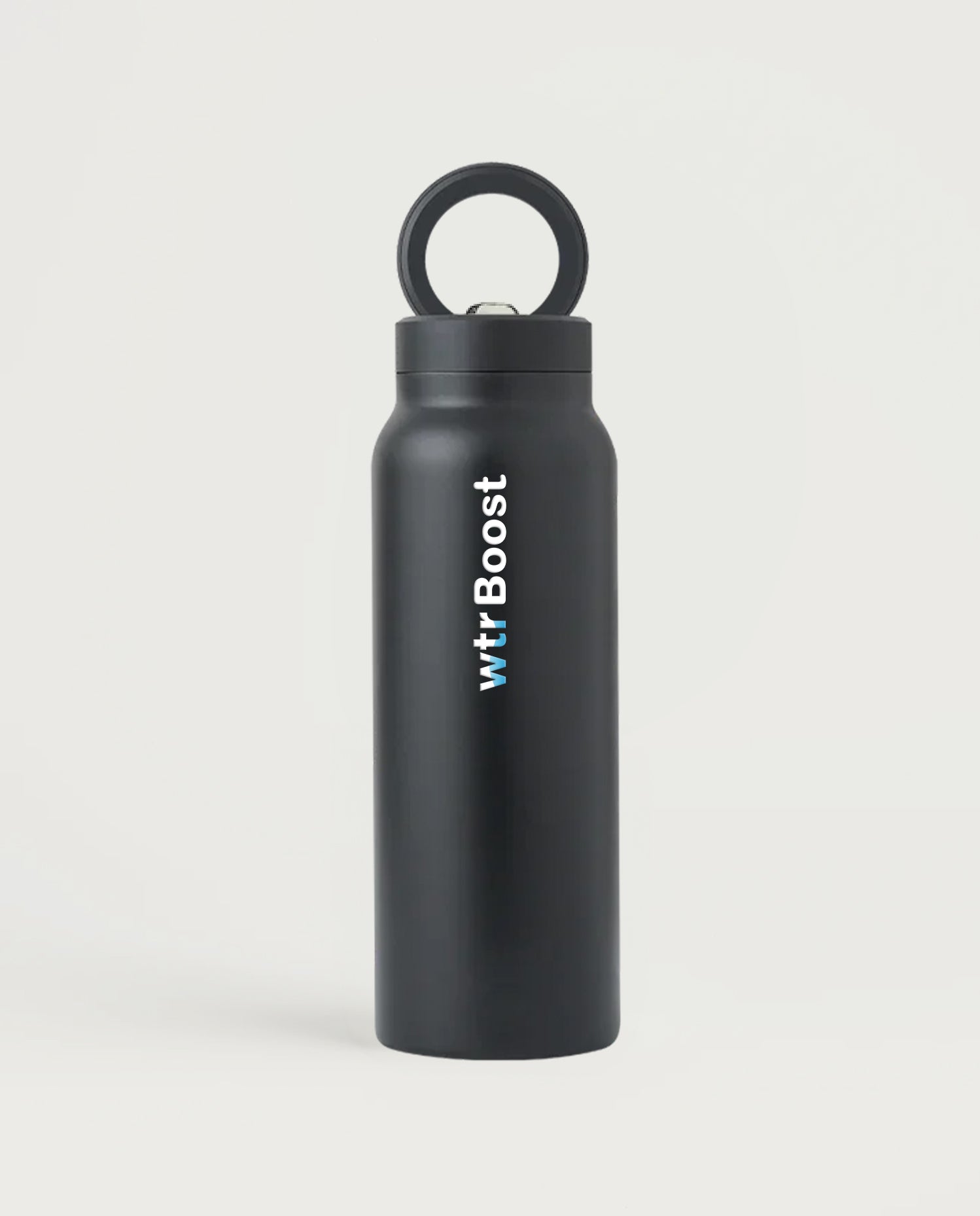 WTR Boost Black Magnetic Mobile Holder Insulated Stainless Steel Bottle