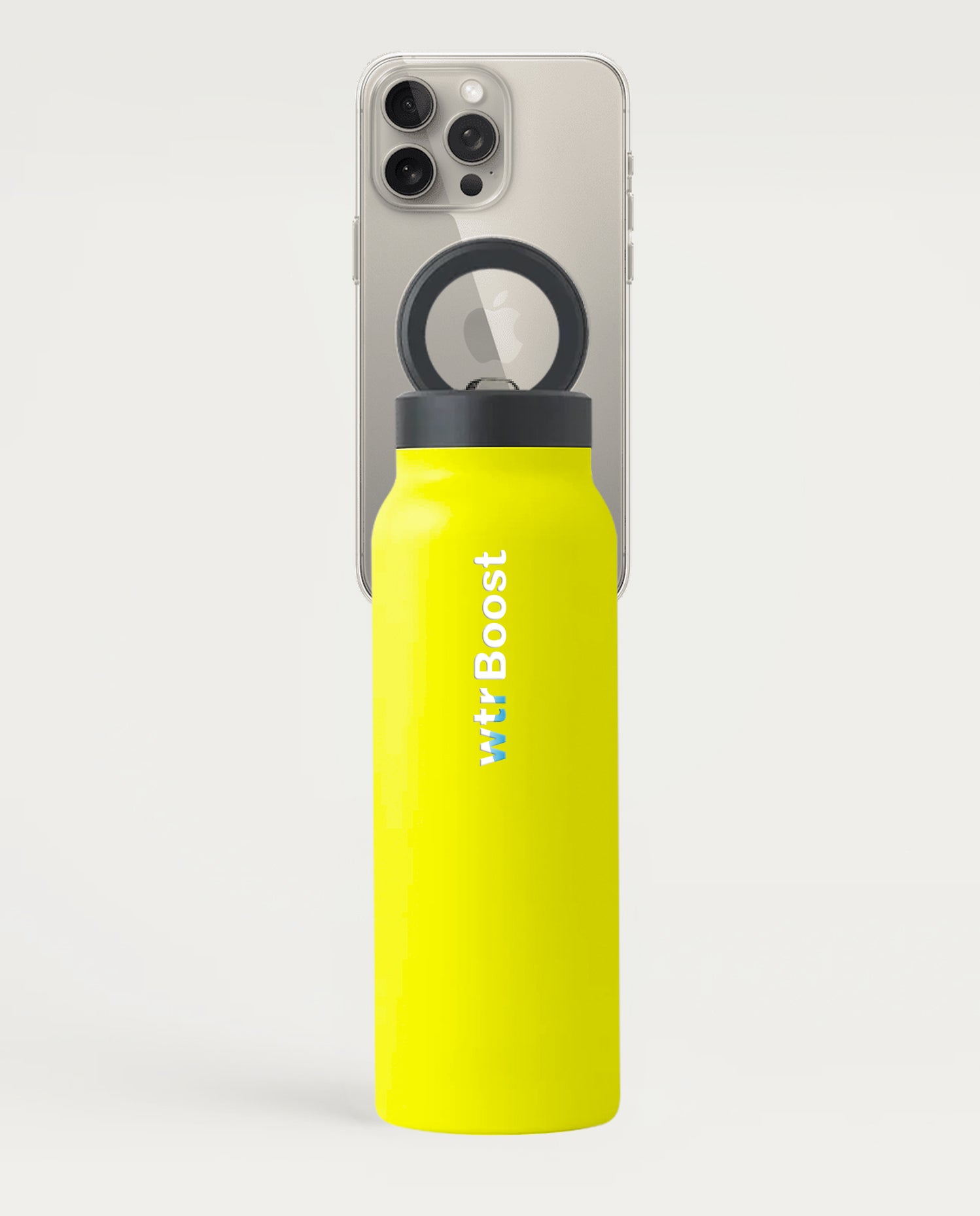 WTR Boost Yellow Magnetic Mobile Holder Insulated Stainless Steel Bottle